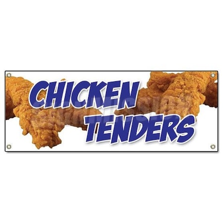 Signmission Chicken Tenders Banner Heavy Duty 13 Oz Vinyl with Grommets B-Chicken Tenders